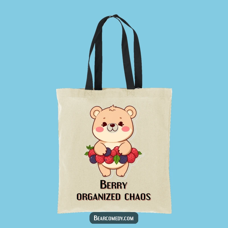 Funny Bear Berry Balancing Tote Bag - Stylish & Humorous Accessory