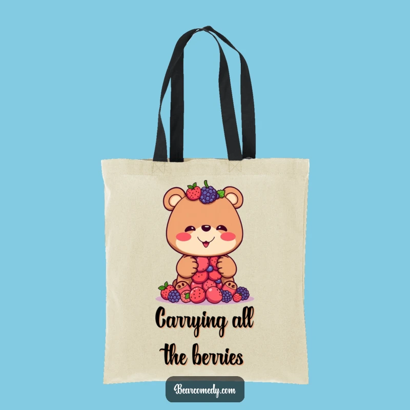 Funny Bear Berry Balance Tote Bag: Carry Your Laughs in Style Gift