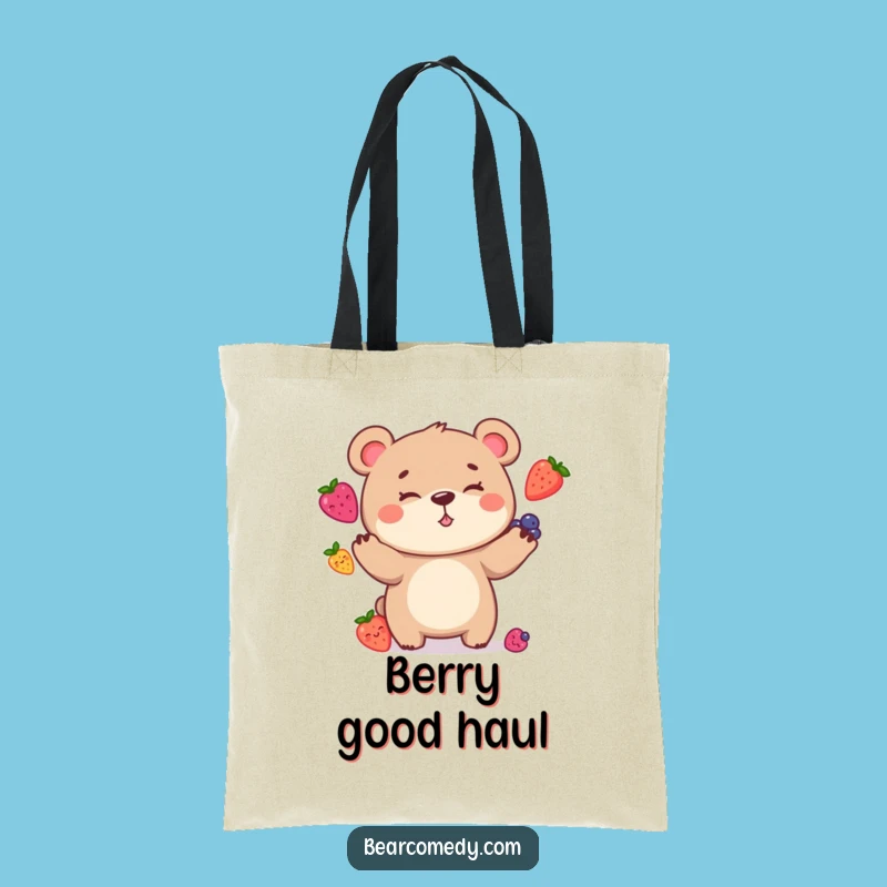Funny Bear Juggling Tote Bag: Goofy Character Carryall for the Perfect Funny Gift!