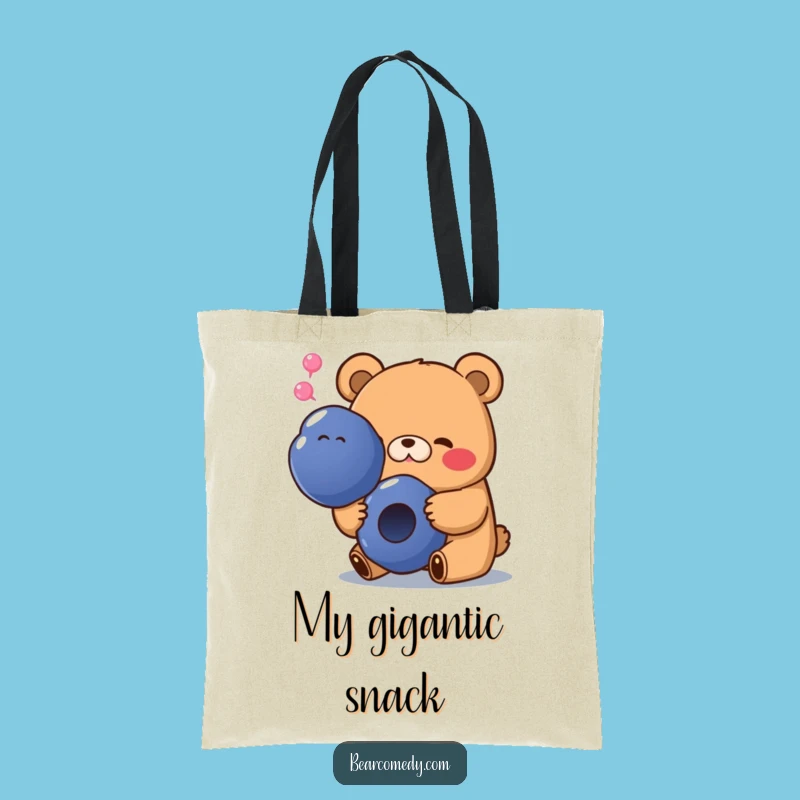 Funny Blueberry Bear Tote Bag: Carry Your Blissful Bites Gift